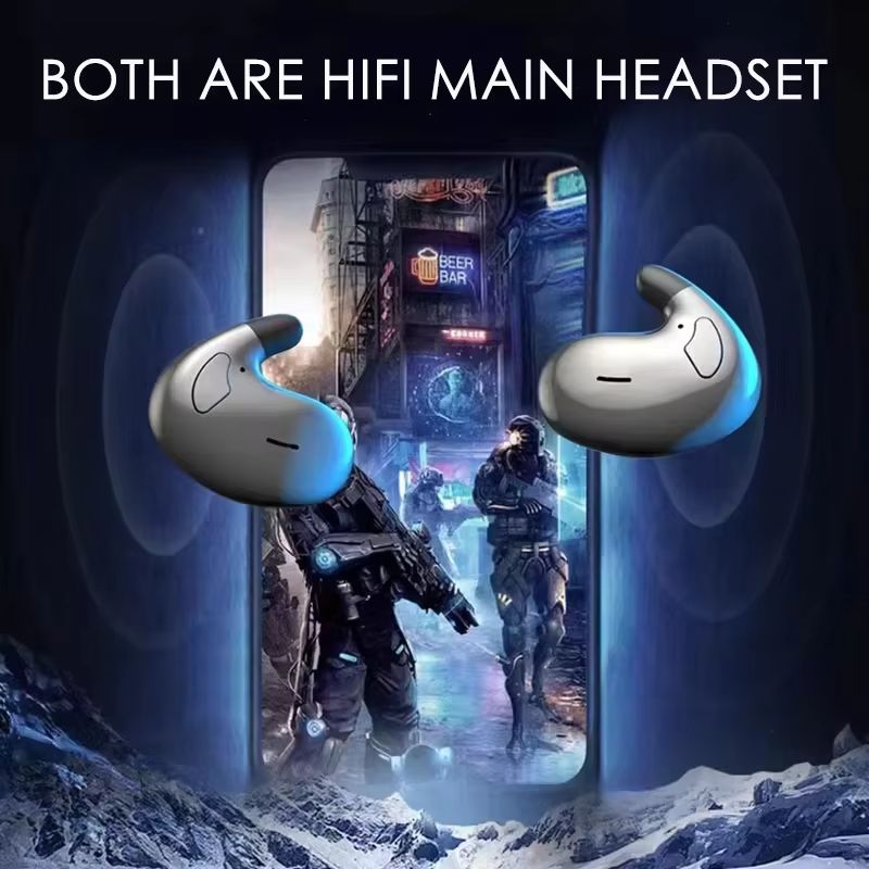 Mini Sleep Invisible Headset Ipx5 Waterproof Wireless Bluetooth Earphone Earbuds With Mic For Phone Bluetooth 5.3 Headphones
