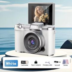 4K Digital Camera Beauty Filters 48MP HD Student CCD Camera CMOS Anti Shake 180° Flip Screen Selfie Camera
