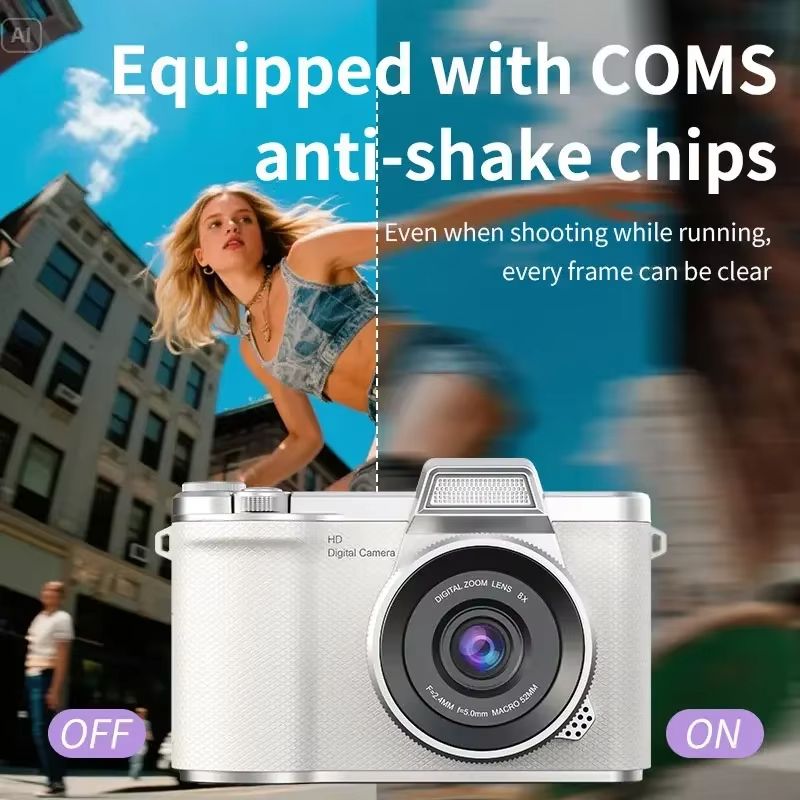 4K Digital Camera Beauty Filters 48MP HD Student CCD Camera CMOS Anti Shake 180° Flip Screen Selfie Camera