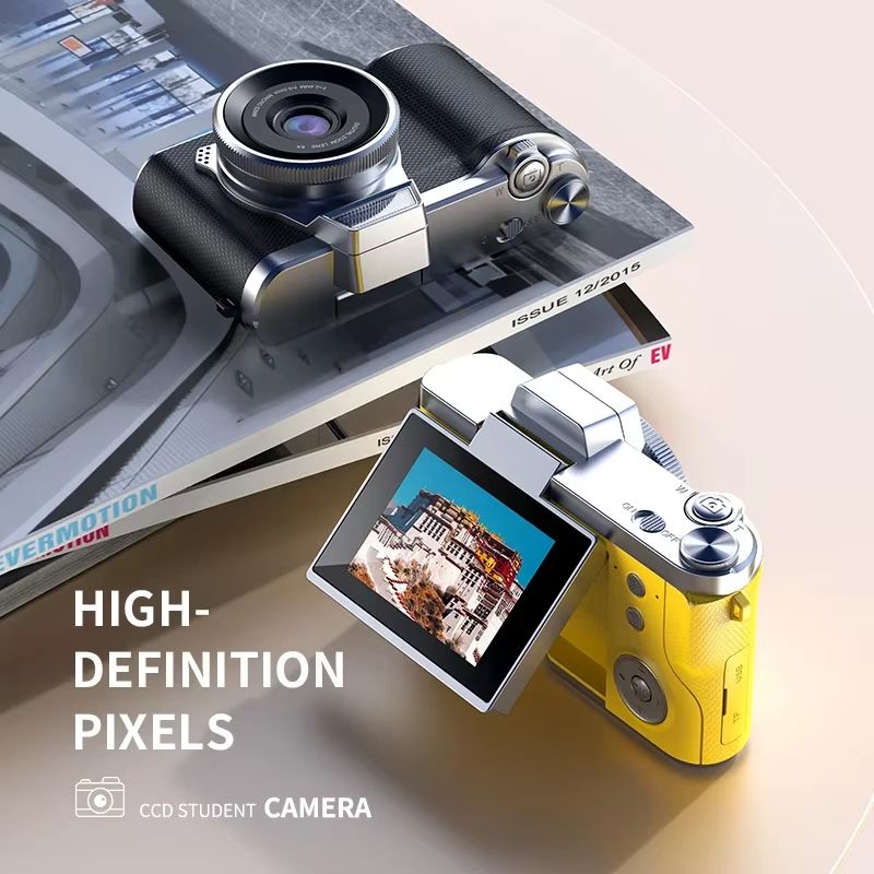 4K Digital Camera Beauty Filters 48MP HD Student CCD Camera CMOS Anti Shake 180° Flip Screen Selfie Camera