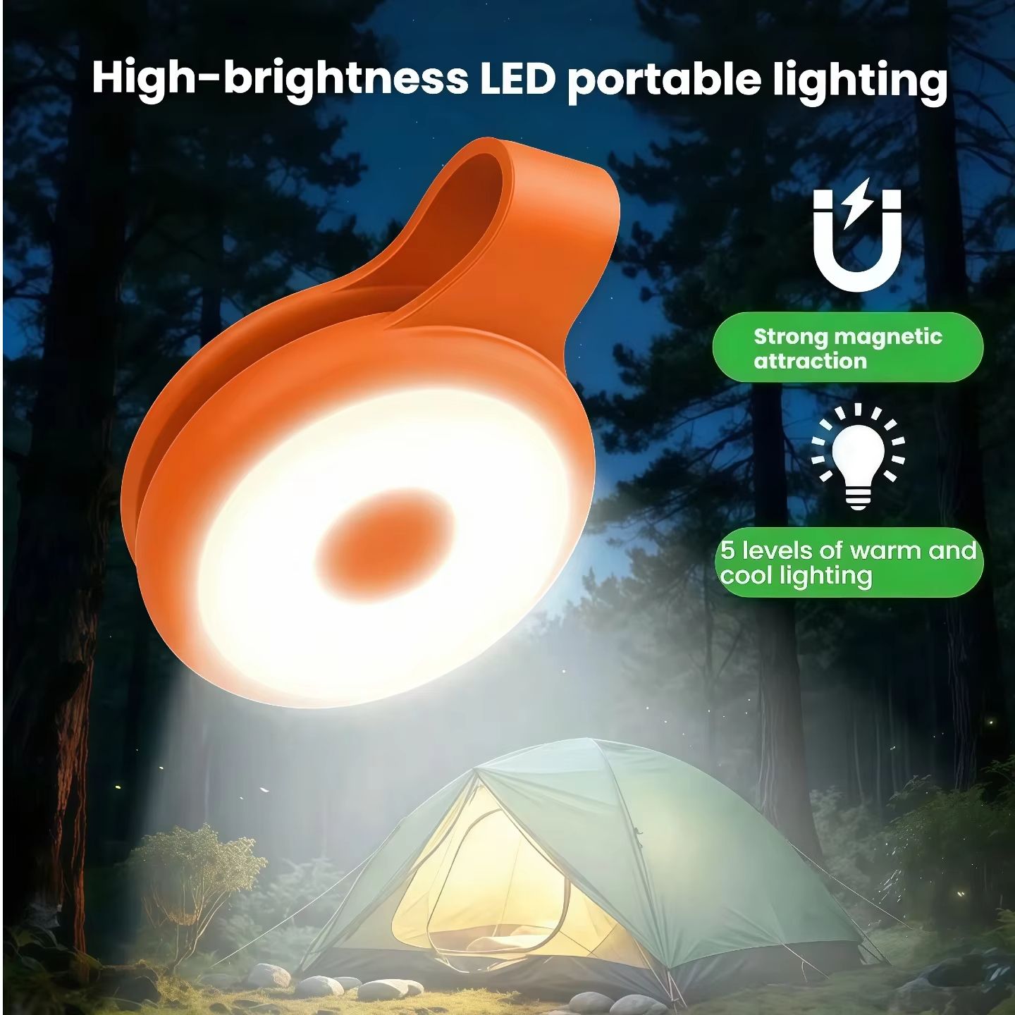 Multi-function magnetic suction flashlight, outdoor high brightness mini keychain rechargeable torch, work LED lighting fill lig