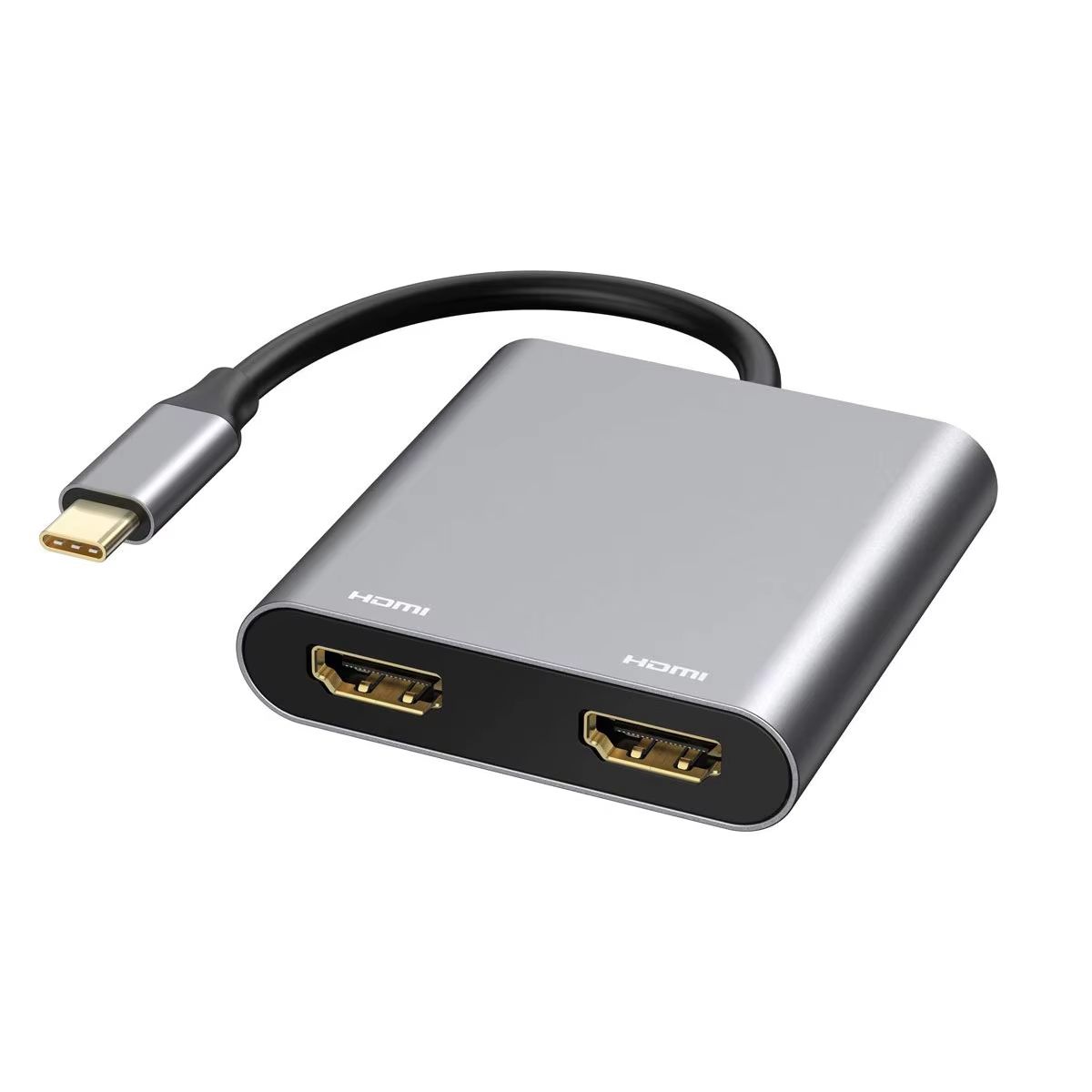 2 Port USB C Hub to Dual HDMI Splitter 4K 60HZ Dual Screen Expansion Type C Docking Station For Macbook Laptop Mobile Phone PC