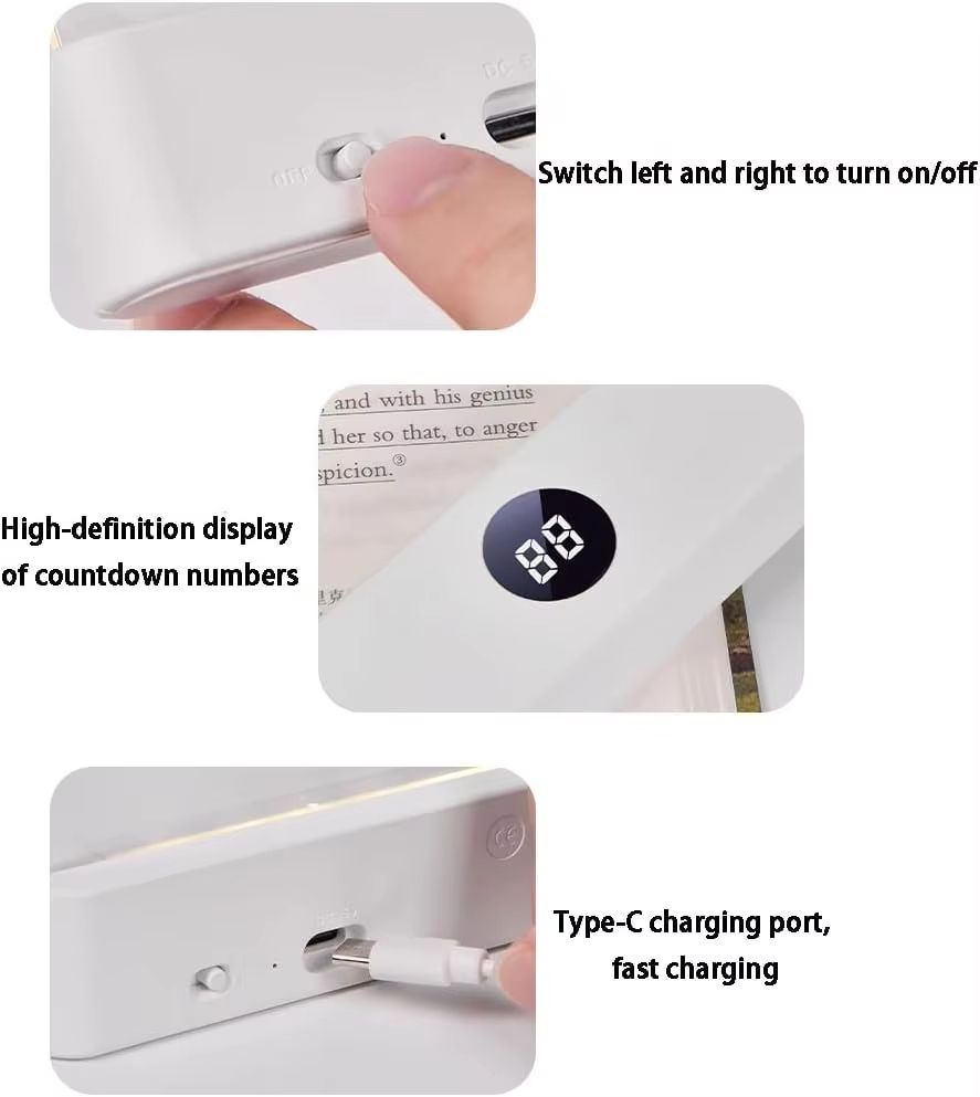 Book Light, Rechargeable Clear LED Flat Book Lights for Reading in Bed at Night with 3 Colors Dimmable Panel Plate Book Lamp