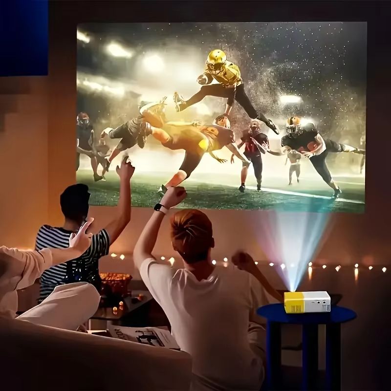 Powerful Mini Projector Portable Home Theater Powerful Native Support HDMI USB Connection Small Size for Outdoor Movie Night