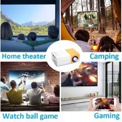 Powerful Mini Projector Portable Home Theater Powerful Native Support HDMI USB Connection Small Size for Outdoor Movie Night