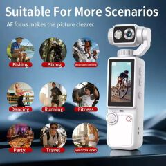 4K Handheld Sports Pocket Camera 180° Rotatable Screen WiFi Built-in Fill Light 2000mAh Motion Cam