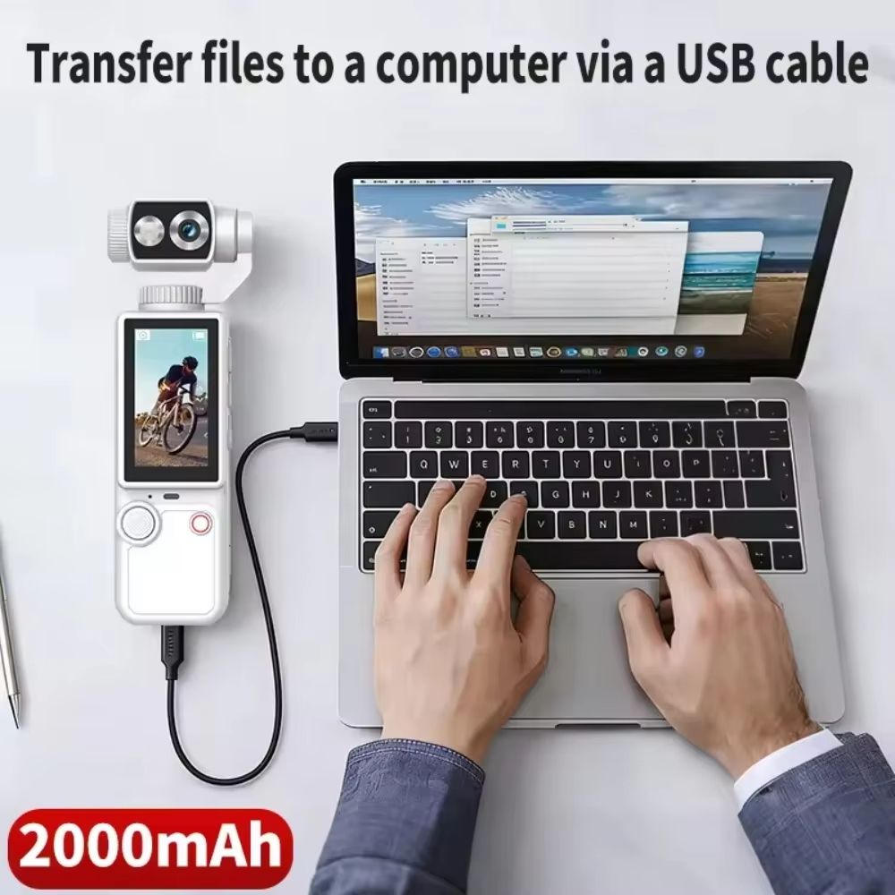 4K Handheld Sports Pocket Camera 180° Rotatable Screen WiFi Built-in Fill Light 2000mAh Motion Cam