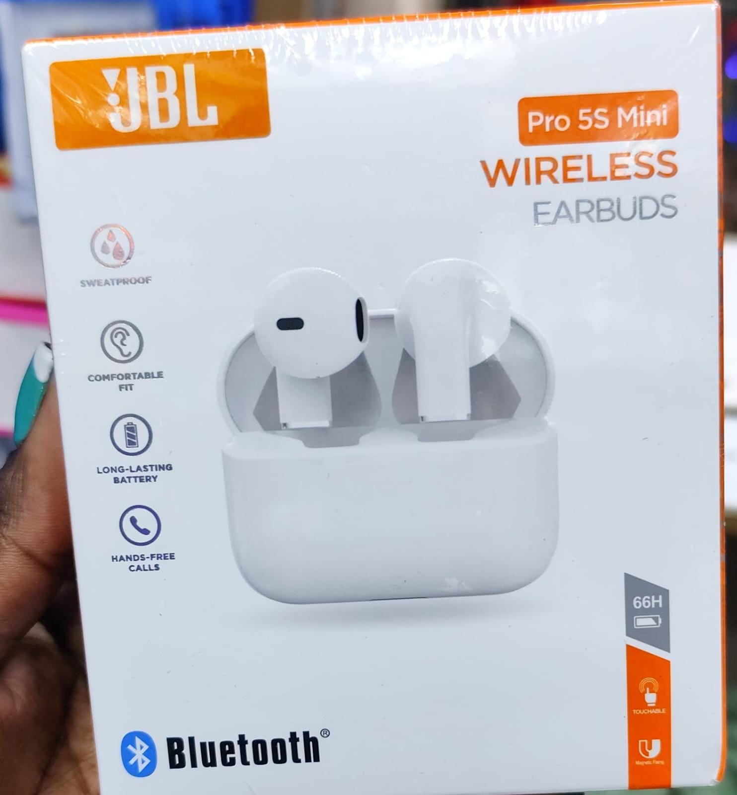 Wireless Bluetooth JBL Pro 5s Mini Earbuds Wireless Airpods, Bluetooth 5.3 Headphones In Ear, Bluetooth Earphones with Built-in Microphone, Wireless Ear Buds, Bluetooth Earbuds with Mic, Charging
