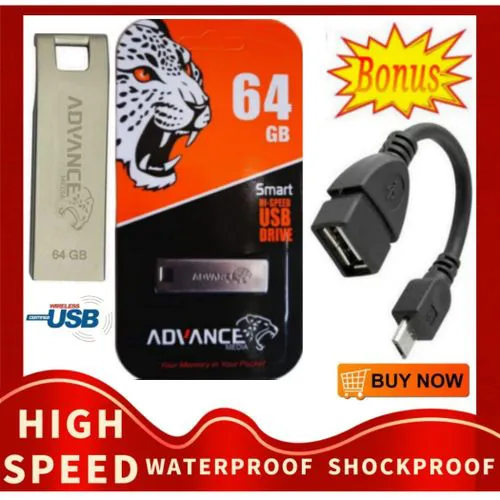 Advance 64GB USB Flash Disk with Free OTG Cable High Speed Metal Memory Stick Portable Storage for Samsung Dell Laptops PCs Tablets TVs Kenya