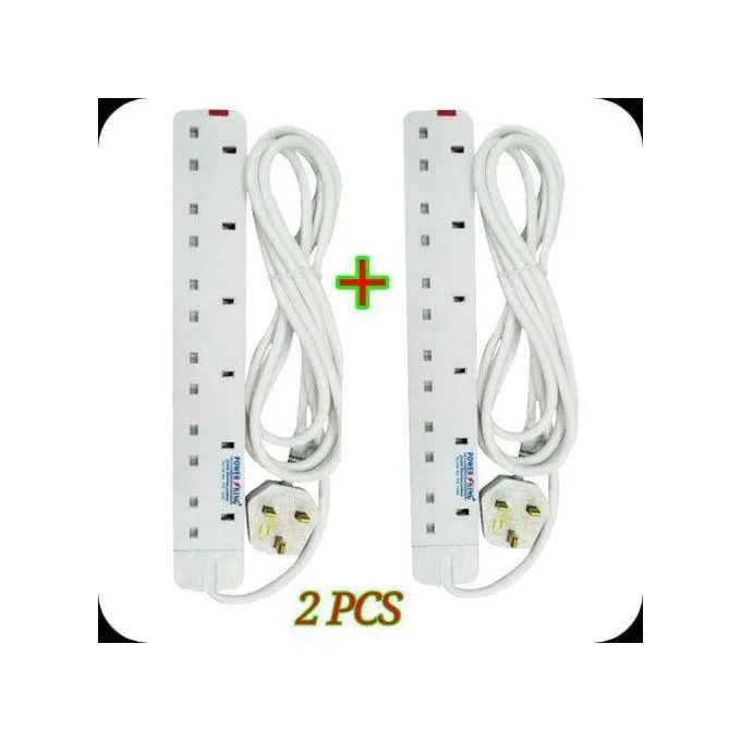 Power King King POWER extention // 2 Power Extension Socket LONG Cable In 6 Way power extension