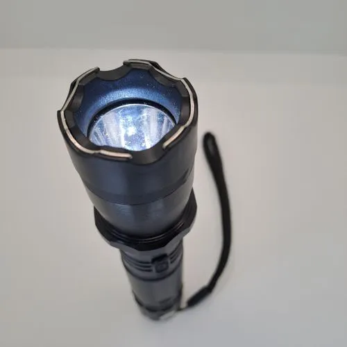 2-in-1 Rechargeable Self-Defense Stun Gun Torch – Electric Shock Device with Laser Pointer & Flashlight for Security Protection