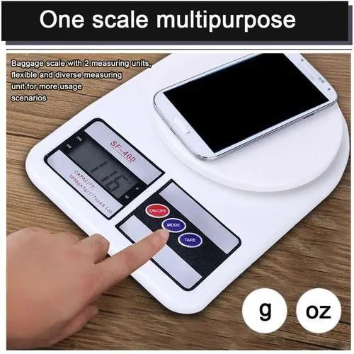 Electronic Digital Tool Measuring Kitchen Food Weighing Scales - White 10kg Digital Kitchen Electronic Cooking Weighing Scale