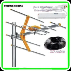 Digital TV Aerial Antenna High-Gain Indoor/Outdoor TV Aerial Antenna – Digital HDTV Signal Booster + Free Power king 4-Way Extension