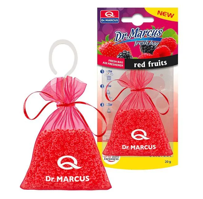 Dr Marcus Fresh Bag Air Freshener - Upto 45 Days Freshness - New Car, Ocean Breeza, Vanilla, Red Fruits, Leather, Black Perfume of France Original