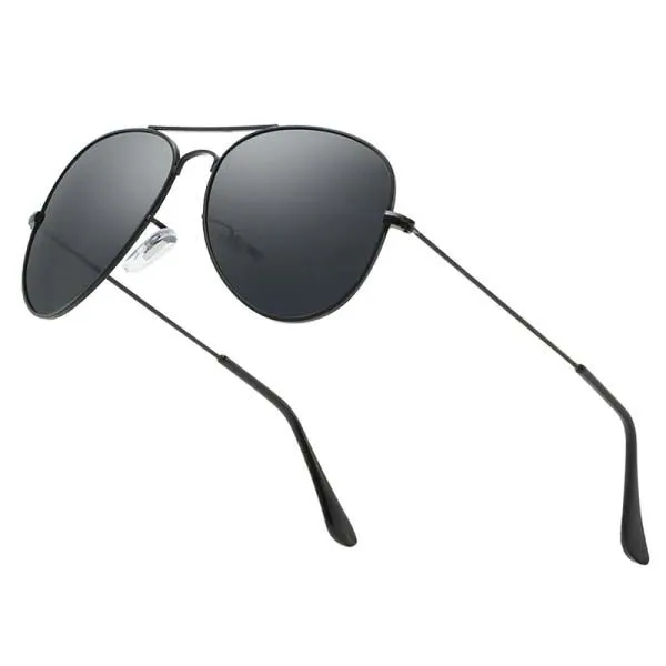 Black Aviator Classic Pilot Men Sunglasses UV 400 Protection Vintage Metal Sun Glasses Women Driving Male Shades Lens Old School
