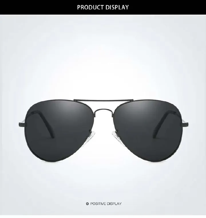 Black Aviator Classic Pilot Men Sunglasses UV 400 Protection Vintage Metal Sun Glasses Women Driving Male Shades Lens Old School