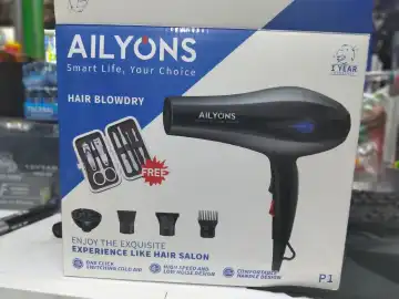 AILYONS Blow Dryer Hair Blower 2200W with 3 Speed & 3 Temperature Settings – Includes 4 Styling Nozzle & 1 Nail clipper set for Versatile Hair