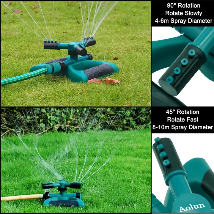 360° Rotating 3-Arm Garden Sprinkler – Automatic Lawn & Farm Irrigation Water Sprayer for Garden, Yard & Grass