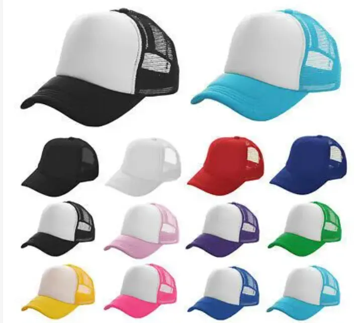 Foam Mesh Trucker Cap – Adjustable Snapback, Unisex Plain Hat for Men & Women Sturdy Foam Front Panel