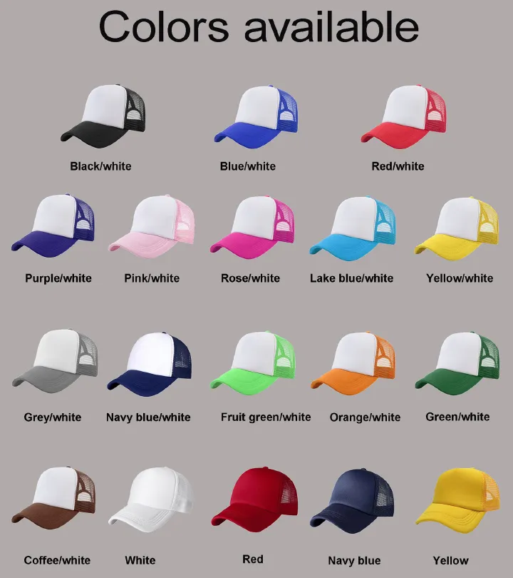 Foam Mesh Trucker Cap – Adjustable Snapback, Unisex Plain Hat for Men & Women Sturdy Foam Front Panel