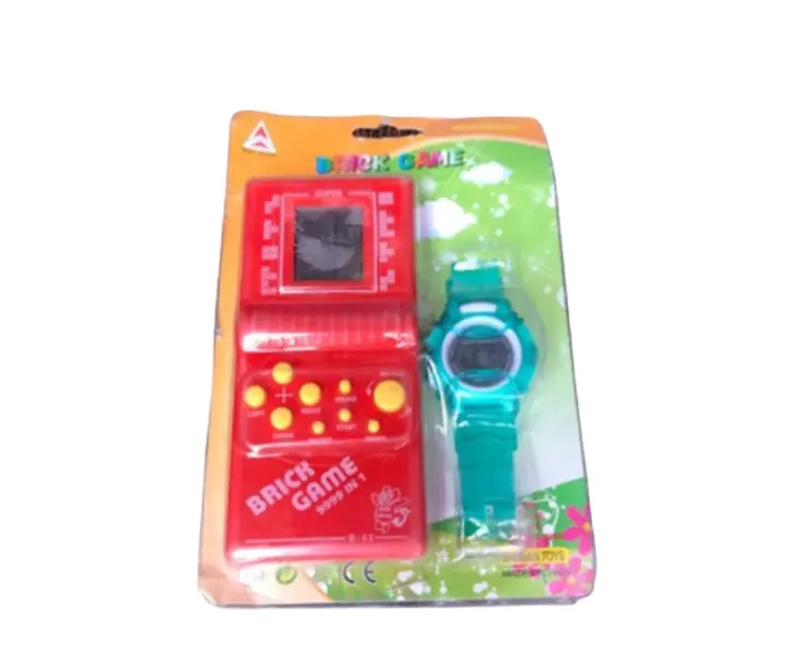 Kids Watch & Brick Game Combo Set – Digital Watch + Brick Game, Perfect Gift for Boys & Girls, 2-in1 Gift, Educational & Fun