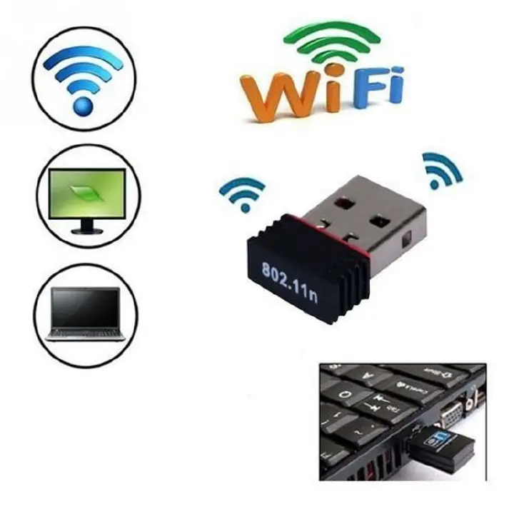📶 USB WiFi Adapter Dongle for PC & Laptops – High-Speed Wireless Internet Receiver – Plug & Play, Mini Size, Long Range