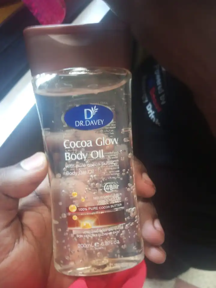 Dr. Davey Cocoa Glow Body Oil 200ml – Deep Nourishing Moisturizing Body Gel Oil with 100% Pure Cocoa Butter for Soft Smooth Radiant Skin, 48H Long-Lasting Hydration