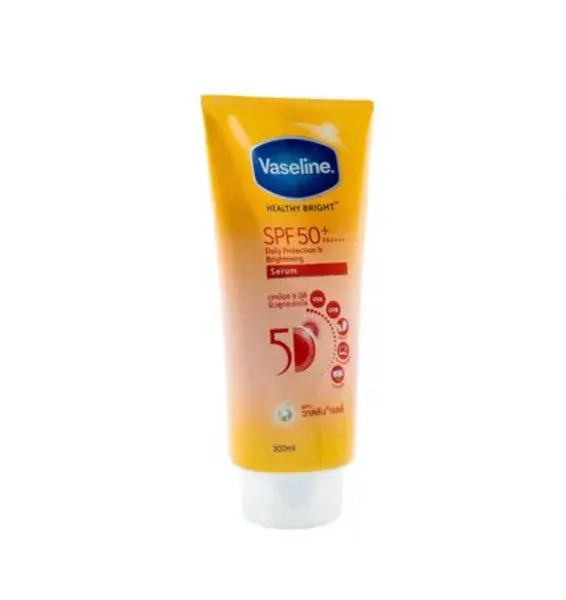 Vaseline Healthy Bright Serum SPF50+ PA++++ Bright Sunscreen Body Lotion Sun Protection With UVA UVB Defense Brightening Moisturizing Serum For Soft Smooth Skin Non Greasy Fast Absorbing Sunblock