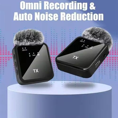 F11-2 3 in 1 Wireless Microphone, Noise Cancellation Wireless Mic for Youtubers, Video Recording, Facebook, Compatible with Type-C Android/iPhone/Cameras/Laptop