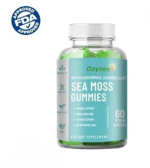 Sea Moss Gummies With Bladderwrack & Burdock Root Highly Effective Anti-Aging, Cardiovascular Health, Cholesterol Support, Energy Support, Immune Support Gummies