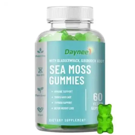 Sea Moss Gummies With Bladderwrack & Burdock Root Highly Effective Anti-Aging, Cardiovascular Health, Cholesterol Support, Energy Support, Immune Support Gummies