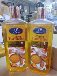 Dr Davey Carrot + Turmeric Super Whitening Face and Body Oil 1000ml | 7 Days Extra Whitening Glow | Deep Moisturizing Brightening Oil for Even Skin Tone Radiant Smooth Skin