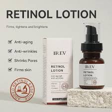 IREV Retinol Lotion 80ml Anti-Aging Face Serum with Retinol, Collagen & Gold for Wrinkle Reduction, Skin Firming, Brightening and Smooth Skin Care