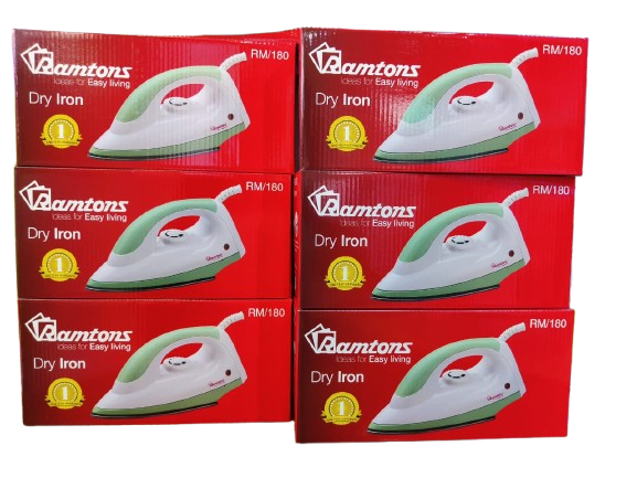 Ramtons Dry Iron RM180 – Powerful Non-Stick Soleplate Iron Box, Adjustable Temperature Control, Lightweight & Durable Electric Dry Iron for Home Use