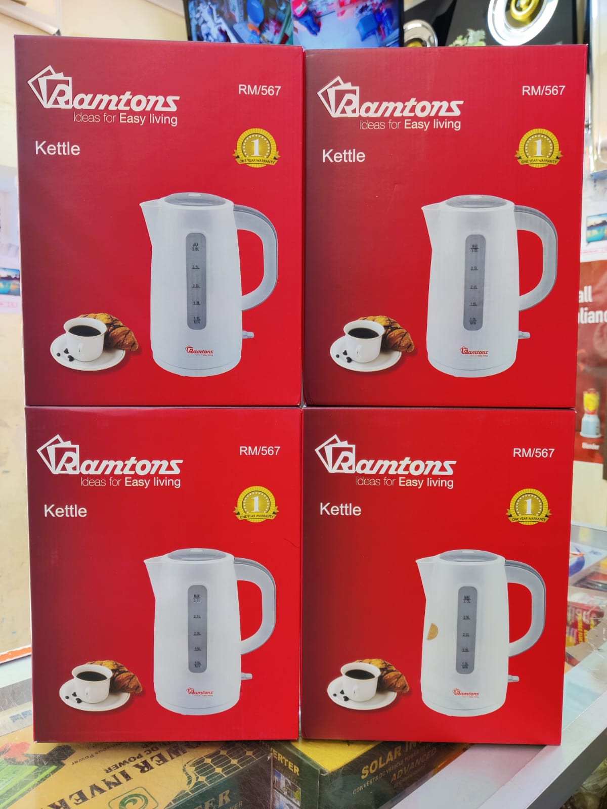 Ramtons Electric Kettle 3 Litres RM567 Fast Boil 2200W Large Capacity Kettle with Auto Shut-Off, Boil-Dry Protection, Water Level Gauge, Indicator Light & 360° Base for Home & Office Use