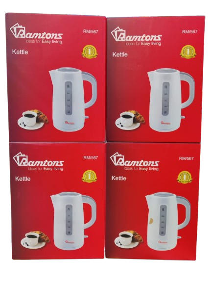 Ramtons Electric Kettle 3 Litres RM567 Fast Boil 2200W Large Capacity Kettle with Auto Shut-Off, Boil-Dry Protection, Water Level Gauge, Indicator Light & 360° Base for Home & Office Use
