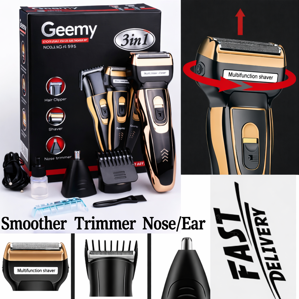Professional Geemy 3-in-1 Shaver – Smooth, Sharp & Versatile