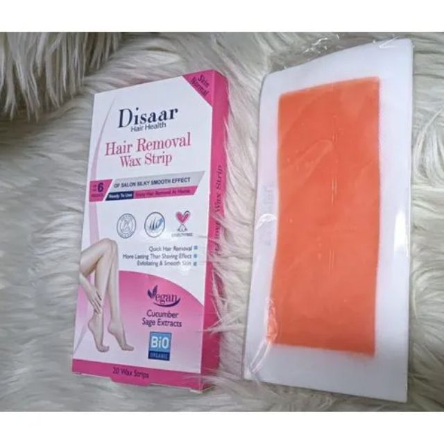 Disaar HAIR REMOVAL WAX STRIPS Skin Normal Quick Lasts 6 Weeks CUCUMBER SAGE EXTRACTS VEGAN Ready to Use jm