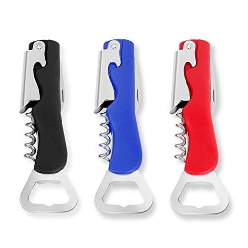Stainless Steel Plastic Corkscrew Bottle Opener