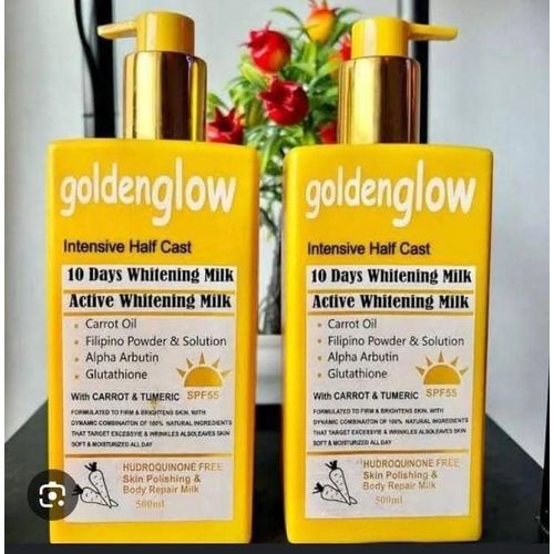 Golden Glow Intensive Half Cast 10 Days Active Whitening Body Milk/Carrot Oil Body Lotion-Filipino Powder Solution/Alpha Arbutin and Glutathione