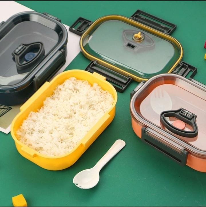 Microwave Safe Bento lunch Box with Spoon | Leak-Proof Lunch Container | BPA-Free & Portable for Office, School & Travel