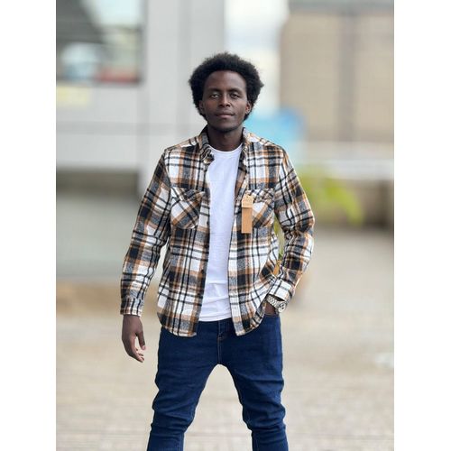 Fashion Men's Checkered Long sleeve Flannel shirt