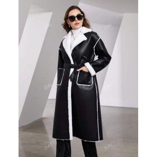 Ladies Long Leather Fancy Jacket