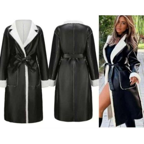 Ladies Long Leather Fancy Jacket