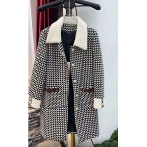 Checked Trench Coat for ladies/ WOMEN OUTERWEAR, Long Coats