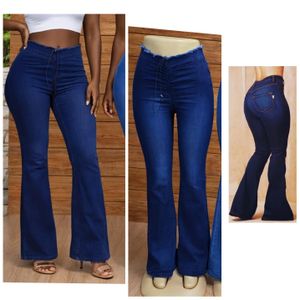 Chiq BBL Flared (Hipster) Jeans With Waist Draw String - Dark Blue