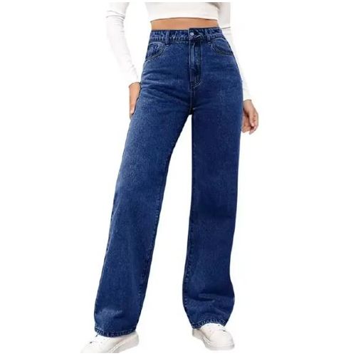 Streetwear Jeans Women Washed Straight Trousers High-waist Girl Elastic Jeans Casual Pants trousers women clothes