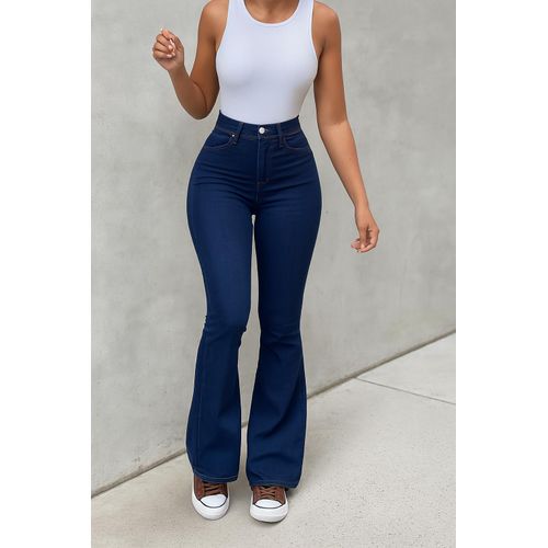 High-Waist Flared Jeans Trouser: Bell-Bottom Denim Jeans