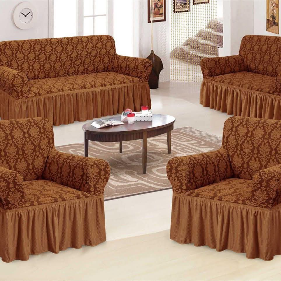 7 SEATER JACQUARD TURKEY IMPORTED SOFA SEAT COVERS (3:2:1:1) - They provide an elegant decor for your home with a slip cover, which is cotton, tailored and ultra soft