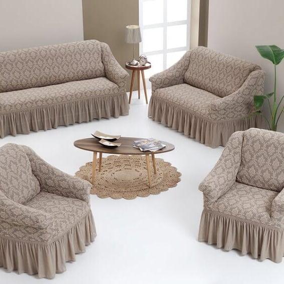 7 SEATER JACQUARD TURKEY IMPORTED SOFA SEAT COVERS (3:2:1:1) - They provide an elegant decor for your home with a slip cover, which is cotton, tailored and ultra soft